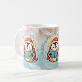 Gemütlicher Lesepinguin Winter-Kaffee-Tasse Kaffeetasse (Vorderseite Links)