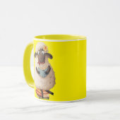 Gemütlicher Leseschaf – Süße Tier-Kaffeetasse Tasse (Vorderseite Links)