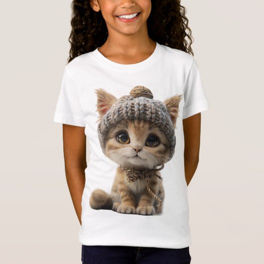 Gemütlicher Light Brown Kitten in einem gemütliche T-Shirt (Vorderseite)