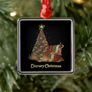Gemütlicher literarischer Weihnachtsbaum aus Büche Ornament Aus Metall