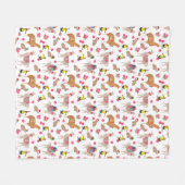 Gemütlicher Llama Alpaca Capybara HandIllustriert Fleecedecke (Vorderseite (Horizontal))