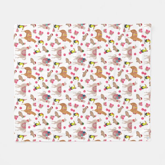 Gemütlicher Llama Alpaca Capybara HandIllustriert Fleecedecke (Vorderseite (Horizontal))