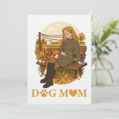 Gemütlicher Moment der Hunde-Mama mit ihrem Beglei Einladung (Stehend Vorderseite)