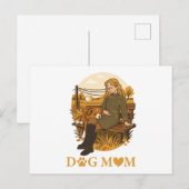 Gemütlicher Moment der Hunde-Mama mit ihrem Beglei Postkarte (Vorne/Hinten)