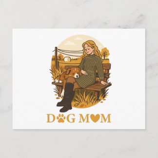 Gemütlicher Moment der Hunde-Mama mit ihrem Beglei Postkarte