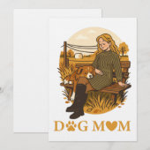 Gemütlicher Moment der Hundemutter mit ihrem Begle Einladung (Vorne/Hinten)