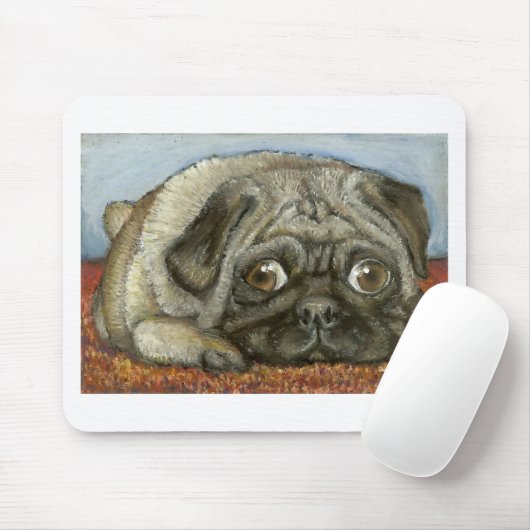 Gemütlicher Mops Mousepad (Mit Mouse)