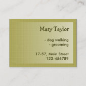 Gemütlicher Mops Visitenkarte (Rückseite)