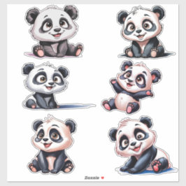 Gemütlicher niedlicher Cartoon Pandas Aufkleber