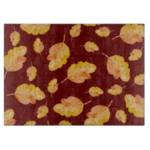 Gemütlicher Orange Herbst-Herbstlaub Schneidebrett