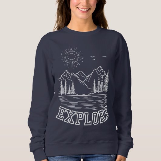 Gemütlicher Outdoor-Abenteuer-Crewneck-Pullover Sweatshirt (Vorderseite)