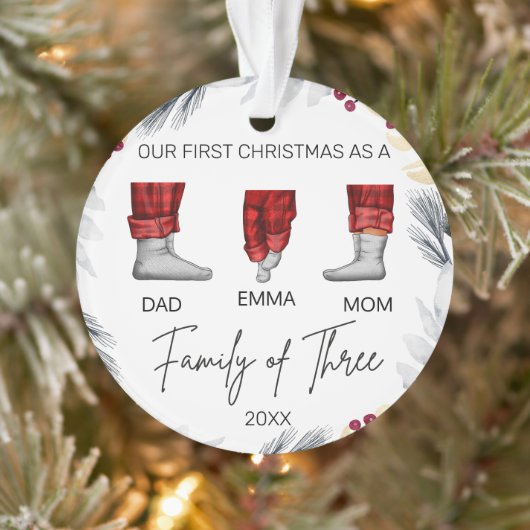 Gemütlicher Pajama Unsere erste Weihnachtsfamilie Ornament (Baum)