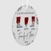 Gemütlicher Pajama Unsere erste Weihnachtsfamilie Ornament (Vorderseite)
