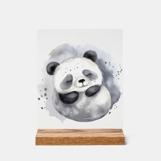 Gemütlicher Panda Acrylschild (Vorderseite)