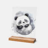 Gemütlicher Panda Acrylschild (Winkel)