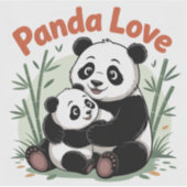 Gemütlicher Panda zurück zur Schule Aufkleber (Vorderseite)