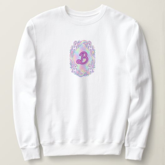 Gemütlicher Pastell-Einhorn-Fliesepullover Sweatshirt (Design vorne)