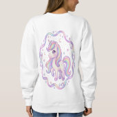 Gemütlicher Pastell-Einhorn-Fliesepullover Sweatshirt (Rückseite)