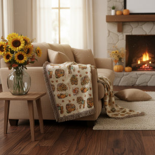 Gemütlicher Personalisierter Name Halloween Herbst Decke