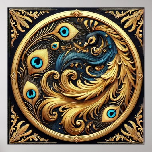 Gemütlicher Pfau Poster (Vorne)