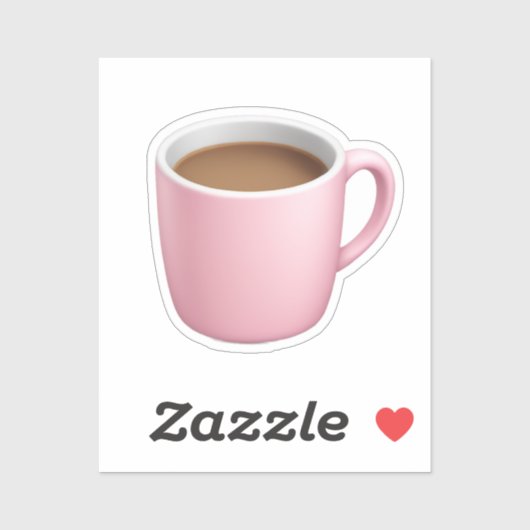 Gemütlicher Pink Tasse Emoji Aufkleber (Blatt)