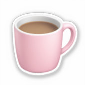 Gemütlicher Pink Tasse Emoji Aufkleber (Vorderseite)