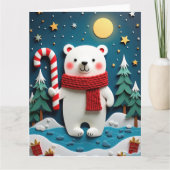 Gemütlicher Polar-Bär im Winter Wunderland Weihnac Karte (Vorderseite)