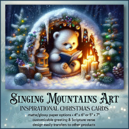 Gemütlicher Polarbär Leseblatt Christliche Weihnac Feiertagskarte