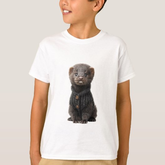 Gemütlicher Pullover-Frettchen-Kinder T-Shirt (Vorderseite)