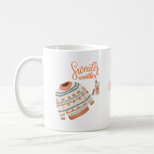 Gemütlicher Pullover-Wetter-Becher mit individuell Kaffeetasse (Links)