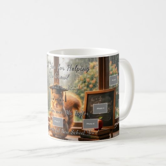 Gemütlicher Regentag-Eichhörnchen-Lehrer-Schätzung Kaffeetasse (VorderseiteRechts)