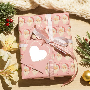 Gemütlicher Retro Rosa Weihnachtsmann Weihnachten Geschenkpapier