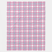 Gemütlicher rosa und blauer Tartan Fleecedecke (Vorderseite)