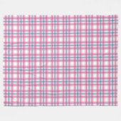 Gemütlicher rosa und blauer Tartan Fleecedecke (Vorderseite (Horizontal))