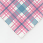 Gemütlicher rosa und blauer Tartan Fleecedecke (Ecke)