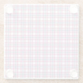 Gemütlicher rosa und blauer Tartan Glasuntersetzer (Rückseite)