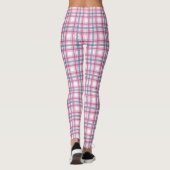 Gemütlicher rosa und blauer Tartan Leggings (Rückseite)