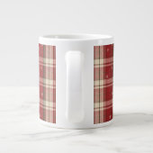 Gemütlicher roter Karo-Schneeflocken-Feiertagsbech Jumbo-Tasse (Rückseite)