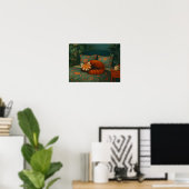 Gemütlicher Roter Panda-Blumenstrauß Poster (Heimbüro)