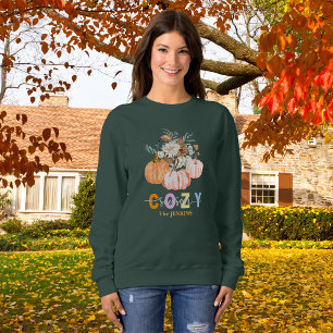 Gemütlicher Saisonernte Blüten Persönlicher Name Sweatshirt