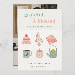 Gemütlicher Scandi Herbst Essential Foto Erntedank Feiertagskarte