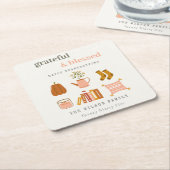 Gemütlicher Scandi Herbst Essenzieller Erntedank Rechteckiger Pappuntersetzer (angewinkelt)