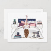 Gemütlicher Schlafzimmervorraum Reading Scene Artw Postkarte (Vorne/Hinten)