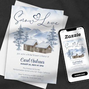 Gemütlicher Schnee in Liebe Aquarell Brautparty Einladung