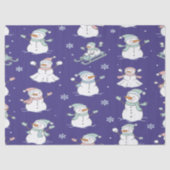 Gemütlicher Schneemann im Winter Seidenpapier (Vorderseite)