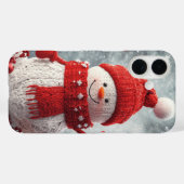 Gemütlicher Schneemann Roter Scarf Schneeflocken Case-Mate iPhone Hülle (Rückseite (Horizontal))