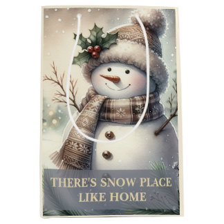 Gemütlicher Schneemann-Weihnachtsbrauch Mittlere Geschenktüte