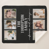 Gemütlicher Schwarz Personalisierter, individuelle Sherpadecke (Vorderseite (Horizontal))