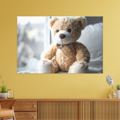 Gemütlicher Sitzender Teddybär Leinwanddruck (Insitu (Wohnzimmer))