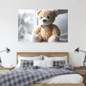 Gemütlicher Sitzender Teddybär Leinwanddruck (Insitu (Schlafzimmer))